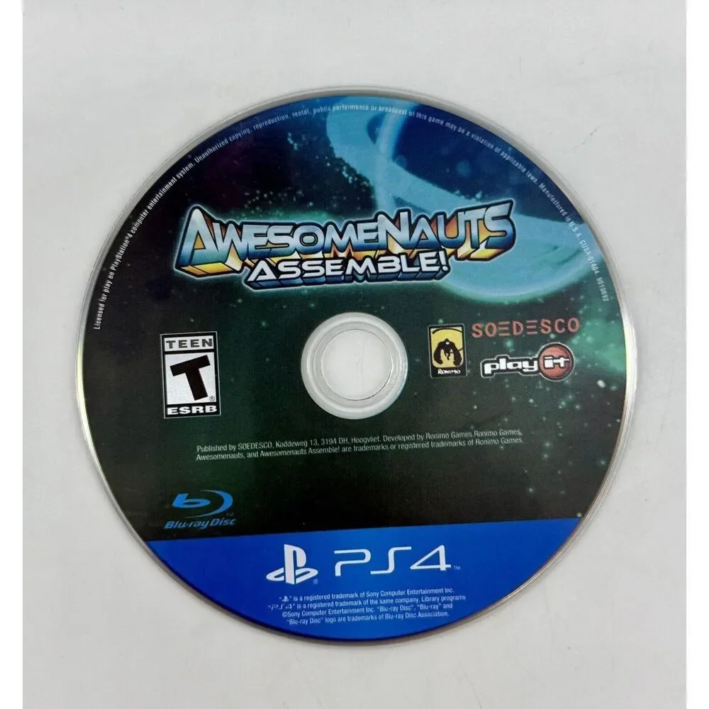 Awesomenauts Assemble PlayStation 4 PS4 Disc Only Tested‎ Working